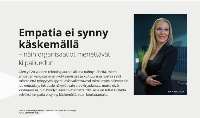 Empatia ei synny käskemällä – näin organisaatiot menettävät kilpailuedun